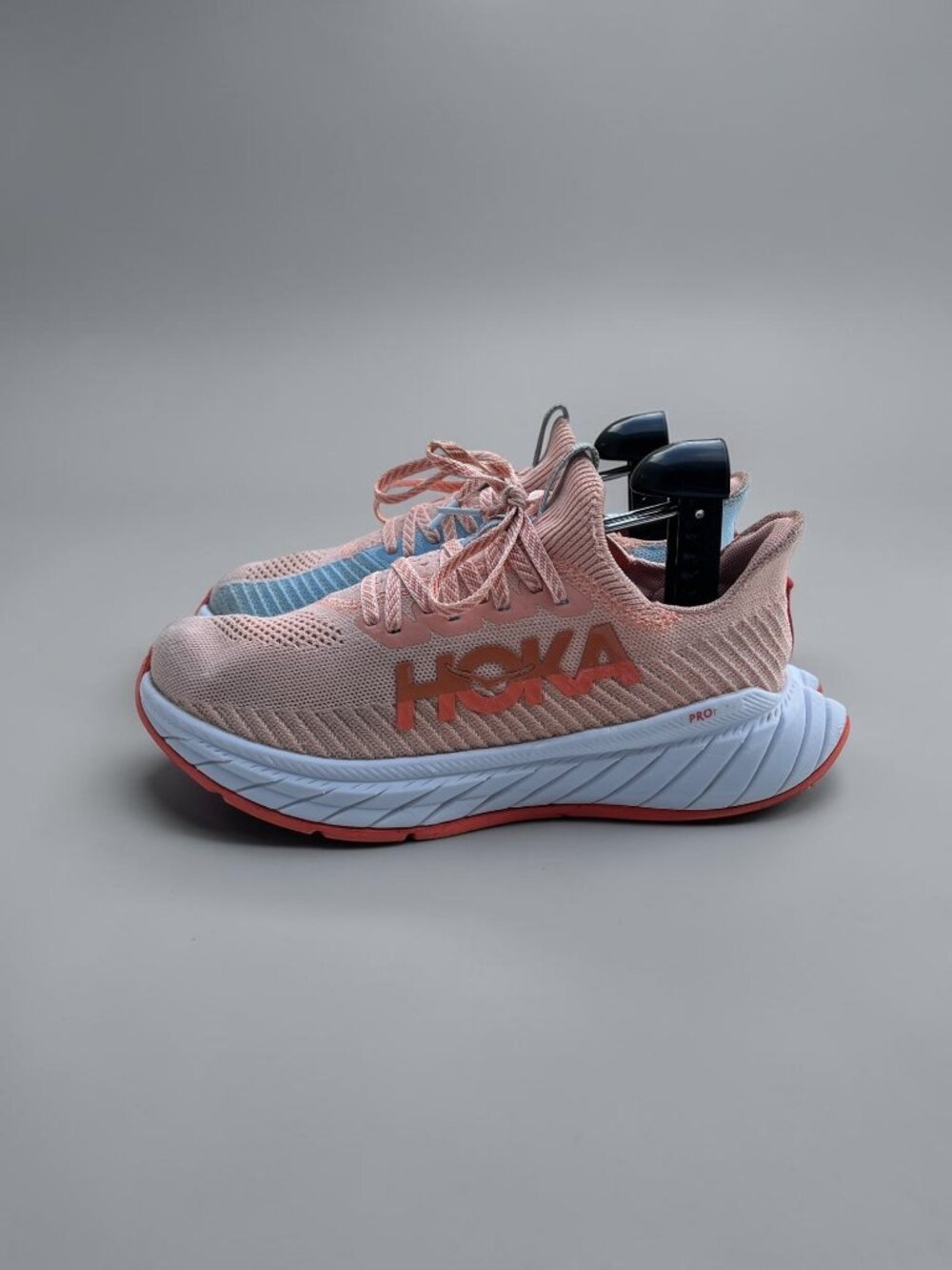 Hoka One One Carbon X 2 Running Shoes Pink & Blue Size 8.5 Womens Lightweight